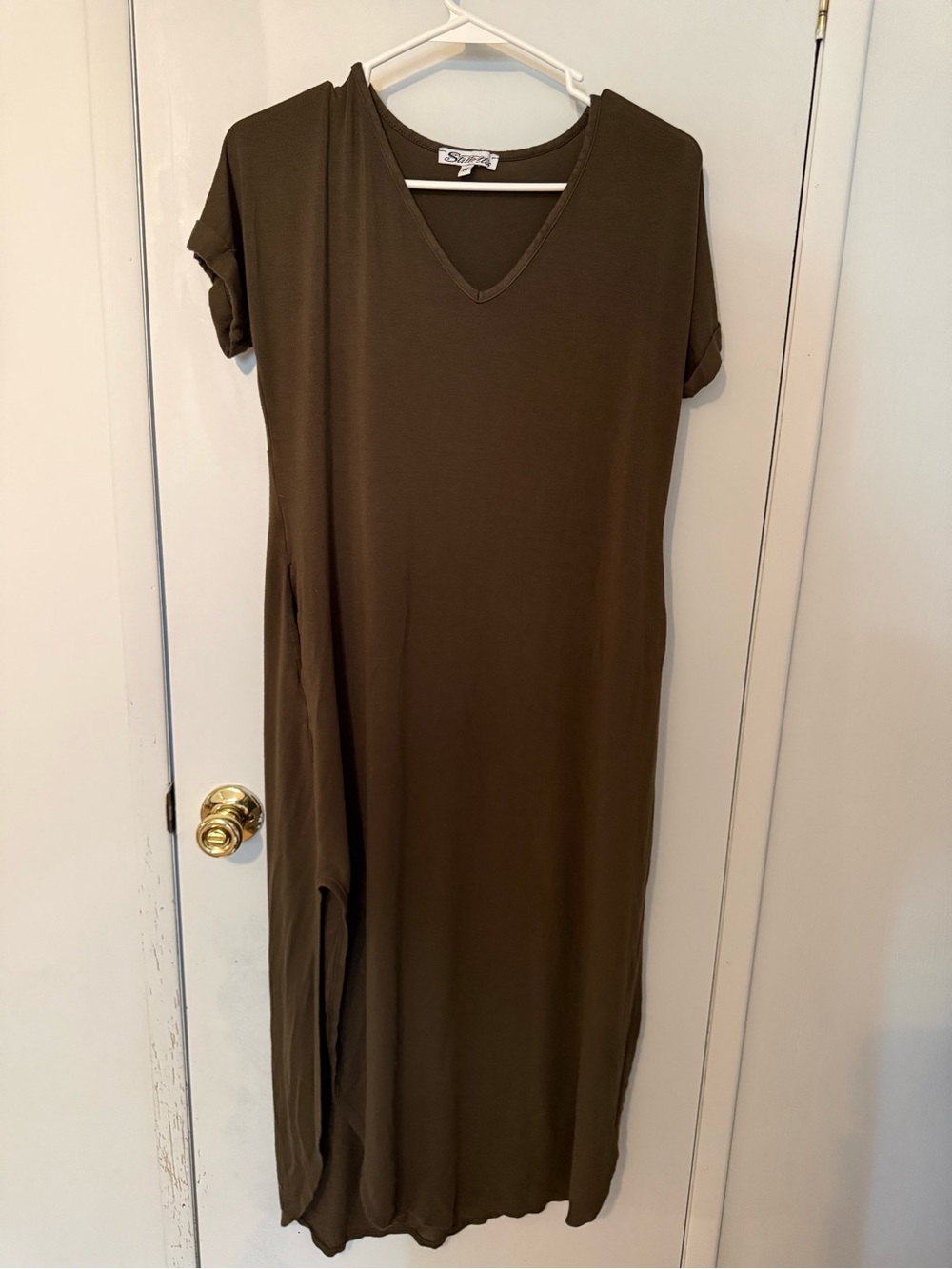 Everyday V-Neck Maxi Dress in Olive by Scoop